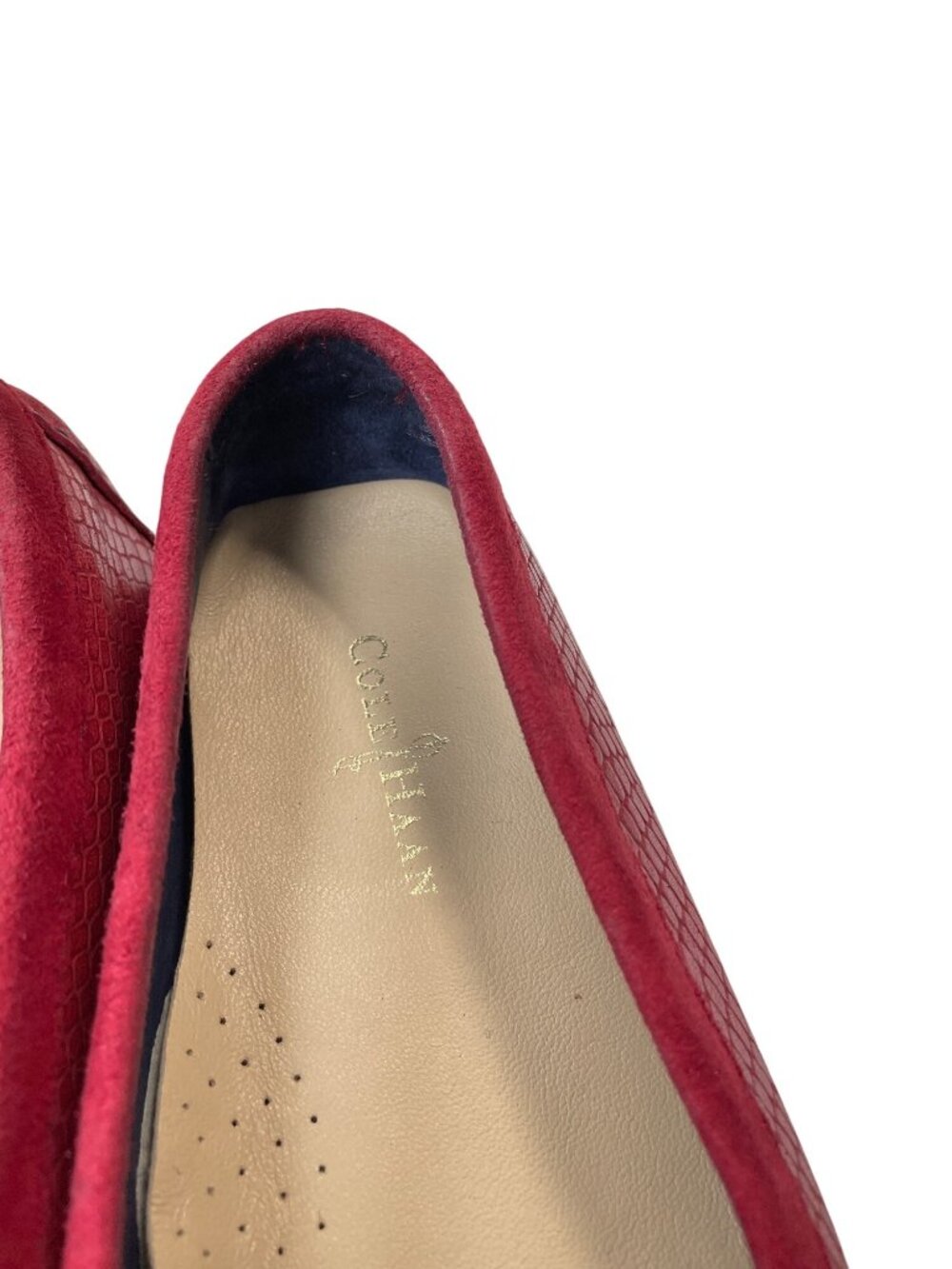 Cole Haan womens red suede leather slip preppy dress loafers sz 8.5B SKU 10-908 - Picture 11 of 16